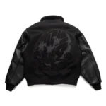 Black Leather Varsity Jacket