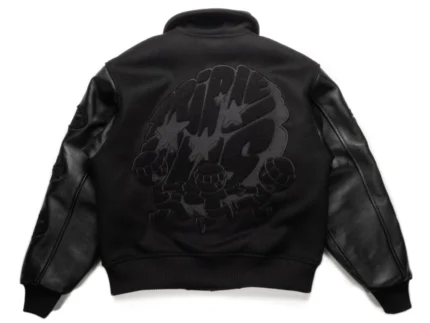 Black Leather Varsity Jacket